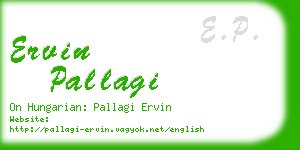 ervin pallagi business card